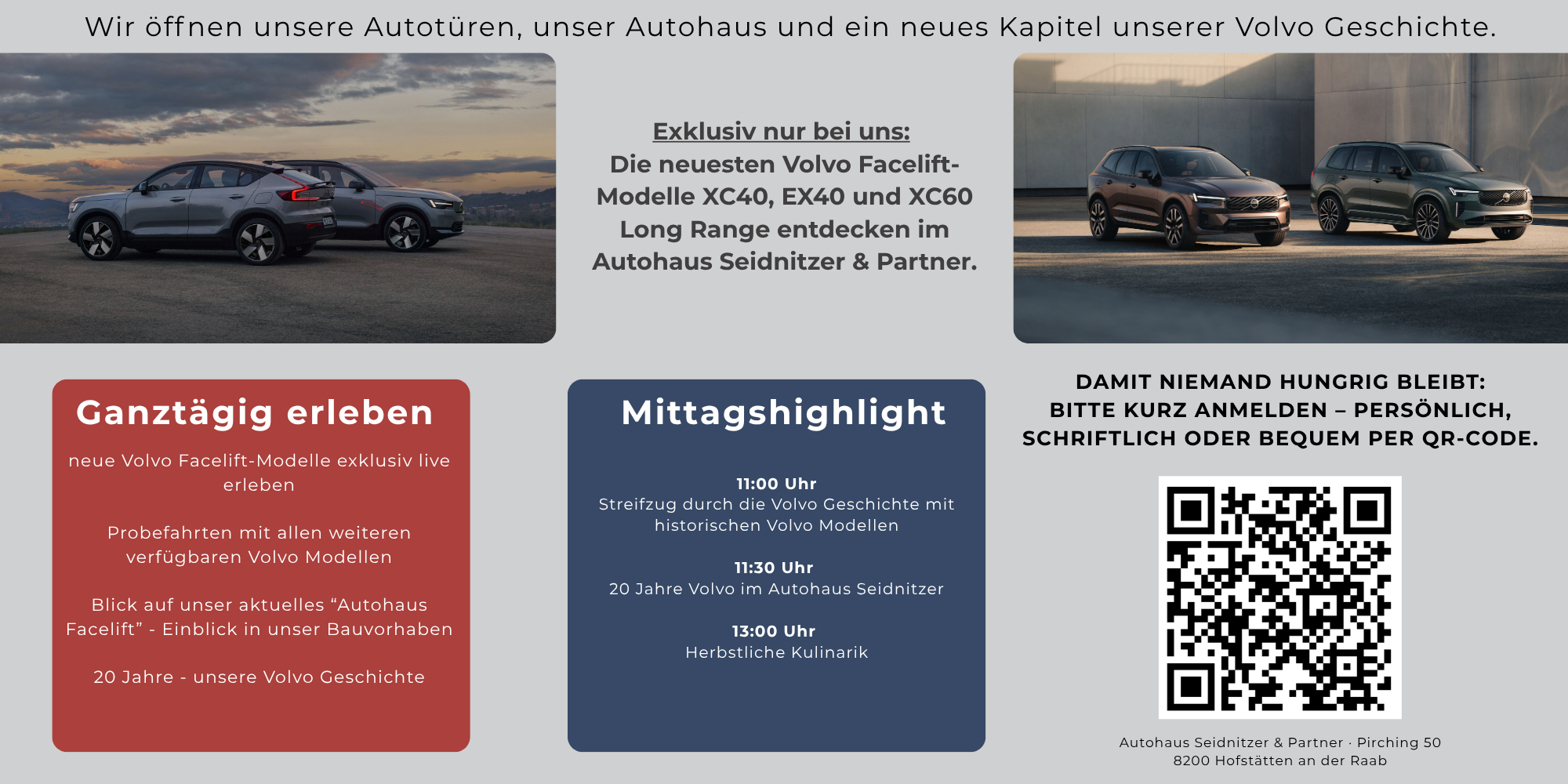 Programm und Highlights des Volvo Herbstfests bei Autohaus Seidnitzer